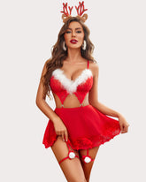 Christmas Santa Mesh Lingerie Set